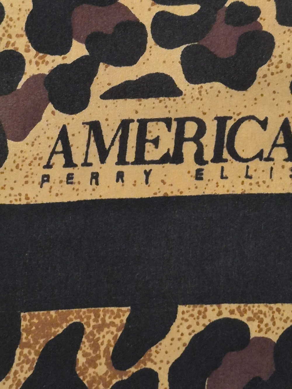 Vintage 90s Perry Ellis America Leopard Print Scarf | Logo | Classic Y2K | Anima